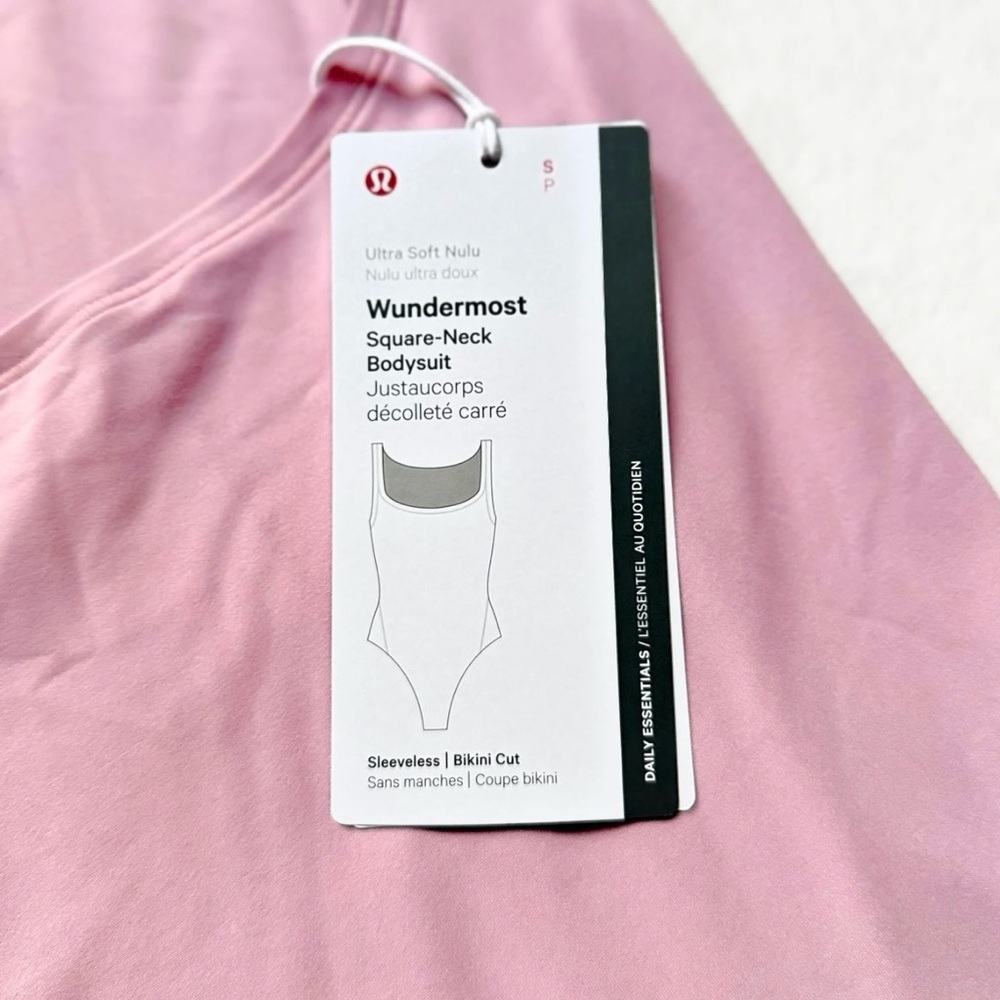 NWT Lululemon Wundermost Square-Neck Sleeveless Bodysuit – Rose Blush – S - Picture 4 of 9